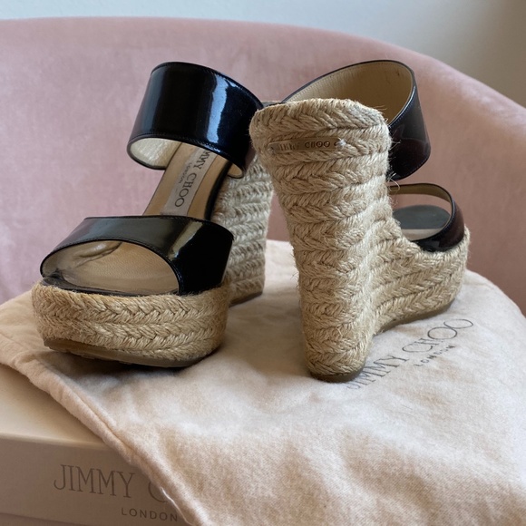 Jimmy Choo Black Patent Leather Sandal - Picture 3 of 11